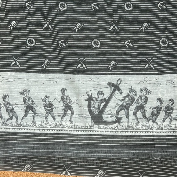 Franco Ferrari Cotton Silk Nautical  Grey White Scarf Made In Italy - Picture 11 of 17